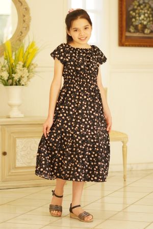 Vestido midi infantil Filomena preto